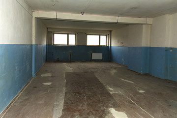 Training class without repair in Zhytomyr higher educational institution in Ukraine. October 2017.