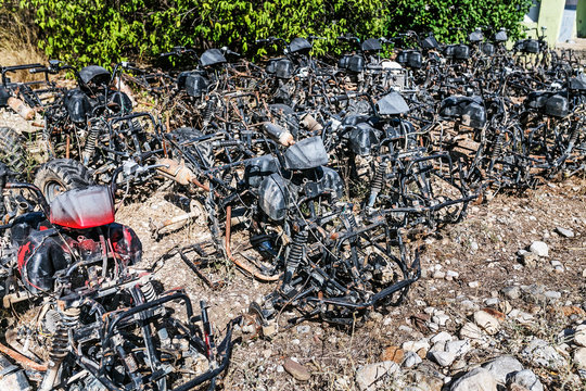 Scrap Metal Cemetery Of ATV Quadcycle Cars