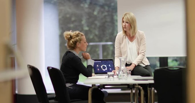 Senior businesswoman mentoring junior businesswoman