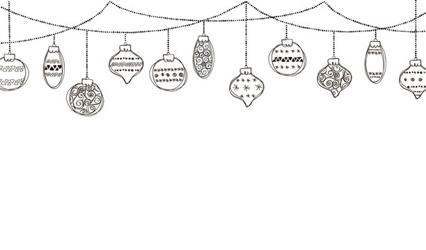 Set of vector illustration of christmas bauble