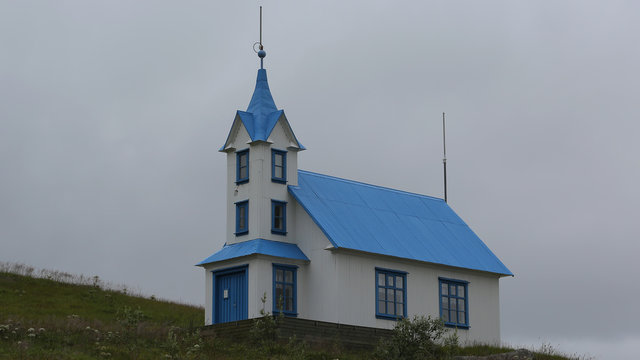 Kirkjubaer, Iglesia ahora hotel St&ouml;dvarfj&ouml;rdu, Islandia