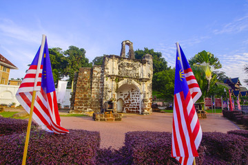 A famosa Fortress melaka. The remaining part of the ancient fortress of malacca.