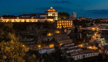 Fototapeta na wymiar Monastery in Vila Nova de Gaia at sunset