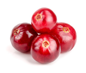 Cranberry isolated on white background closeup macro