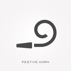 Silhouette icon festive horn