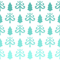 Simple seamless vector pattern with fir-trees.