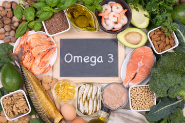 Omega 3 fatty acids food sources - obrazy, fototapety, plakaty