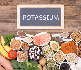 Potassium food sources, top view