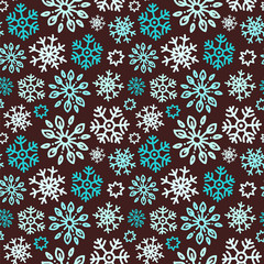 Seamless vector pattern with snowflakes.