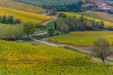 Tuscan countryside in autumn