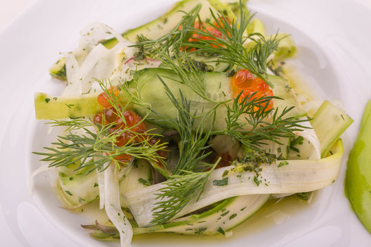 Fennel and cucumbers spicy herbs salad 