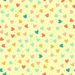 seamless pattern with colorful hearts