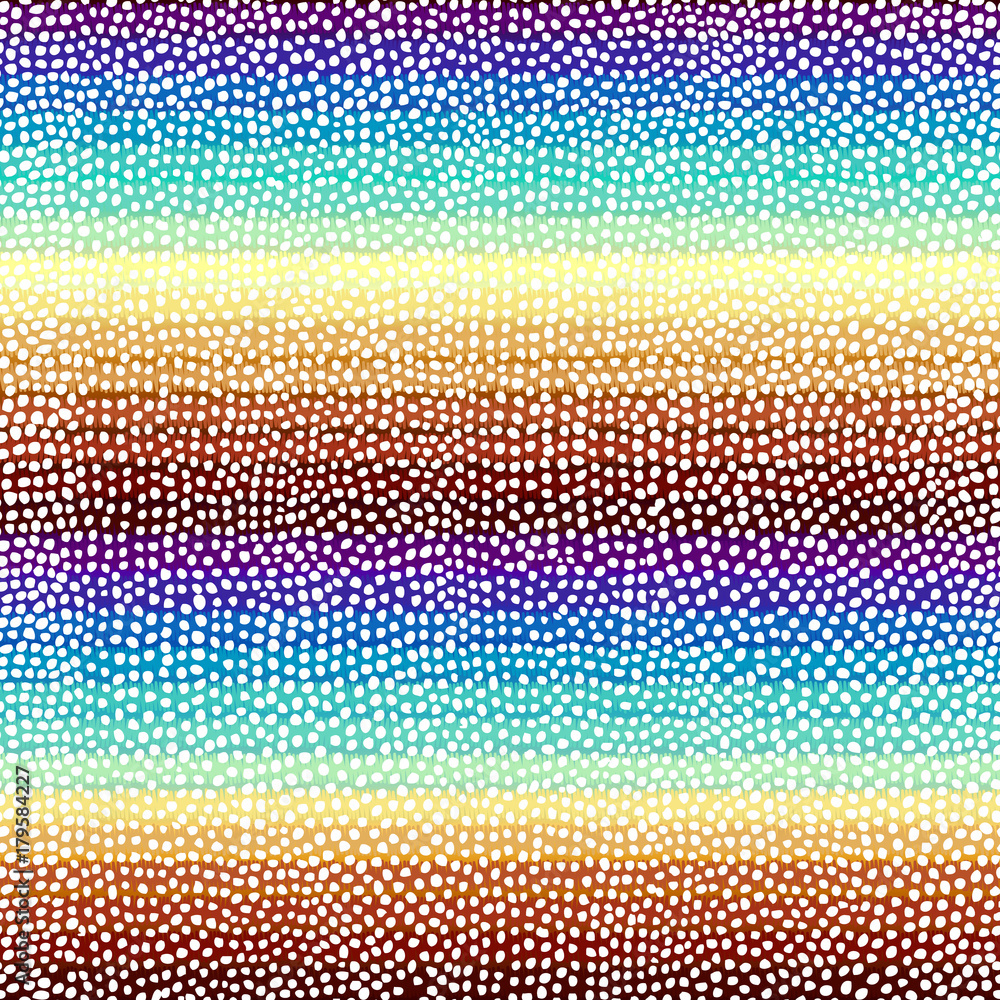 Poster irregular polka dot seamless pattern in african style on colorful gradient background. tribal art pr