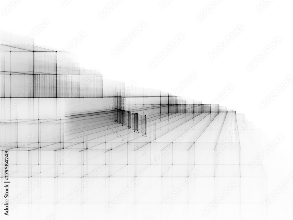 Poster abstract black background element on white. disturbed grid pattern. detailed fractal graphics. infor
