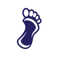 footprint symbol, footprint illustration, bold foot print, icon design, isolated on white background. 