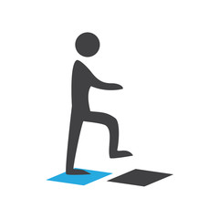 simple person walking illustration, legs walking symbol, icon design, isolated on white background. 