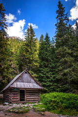 Fototapeta na wymiar Old cabin in the Tatras Mountain Range.