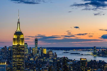 Foto auf Acrylglas Empire State Building City skyline and Empire State Building at night in NYC, USA