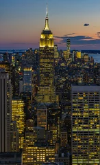 Peel and stick wall murals Empire State Building City skyline and Empire State Building at night in NYC, USA