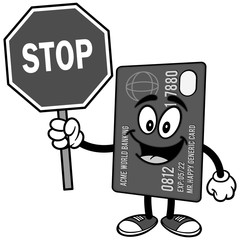 Credit Card with Stop Sign Illustration