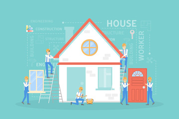 House building illustration.