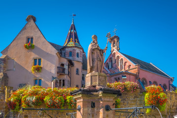 Fototapeta premium Eguisheim (Egisheim) a wine-making village in the Haut-Rhin department, Alsace, France.