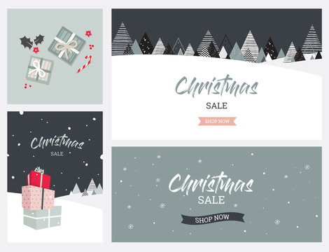 Christmas winter landscape background. christmas sale. Abstract Vector
