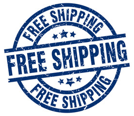 free shipping blue round grunge stamp