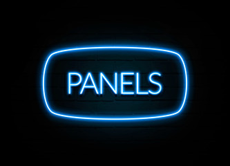 Panels  - colorful Neon Sign on brickwall