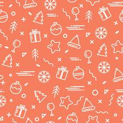 Vector illustration new year display seamless background.