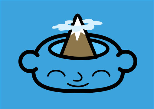 A head icon with a mountain peak inside. Vector illustration