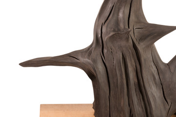 Four old wooden boards isolated on a white background. Old Wood plank