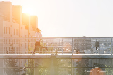 running woman in the city