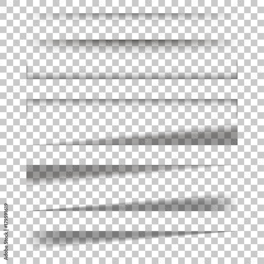 Poster paper sheet shadow effect on isolated background