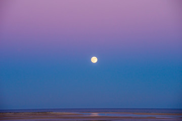Fuseta Twilight  Moon In Portugal At The Beach