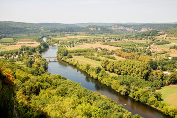 Obraz premium Dordogne valley and river