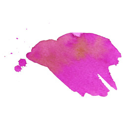 Colorful abstract watercolor texture stain with splashes and spatters. Modern creative watercolor background for trendy design.