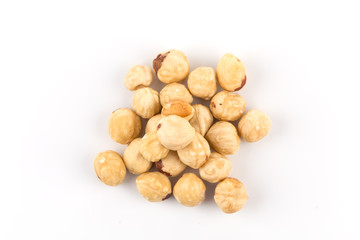 Closeup view of hazelnuts