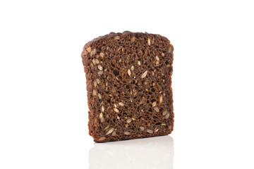 Black bread slice isolated