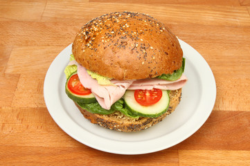 Ham salad roll on a tabletop