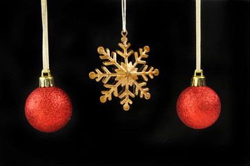 Gold star and baubles