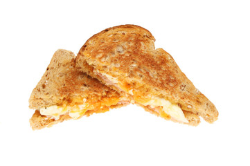 Toasted ham and egg sandwiches