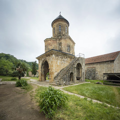 tower of old church in Georgia in cloudy day