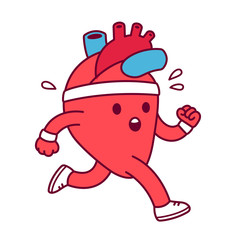 Cartoon heart exercising