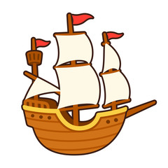 Cartoon sailing ship