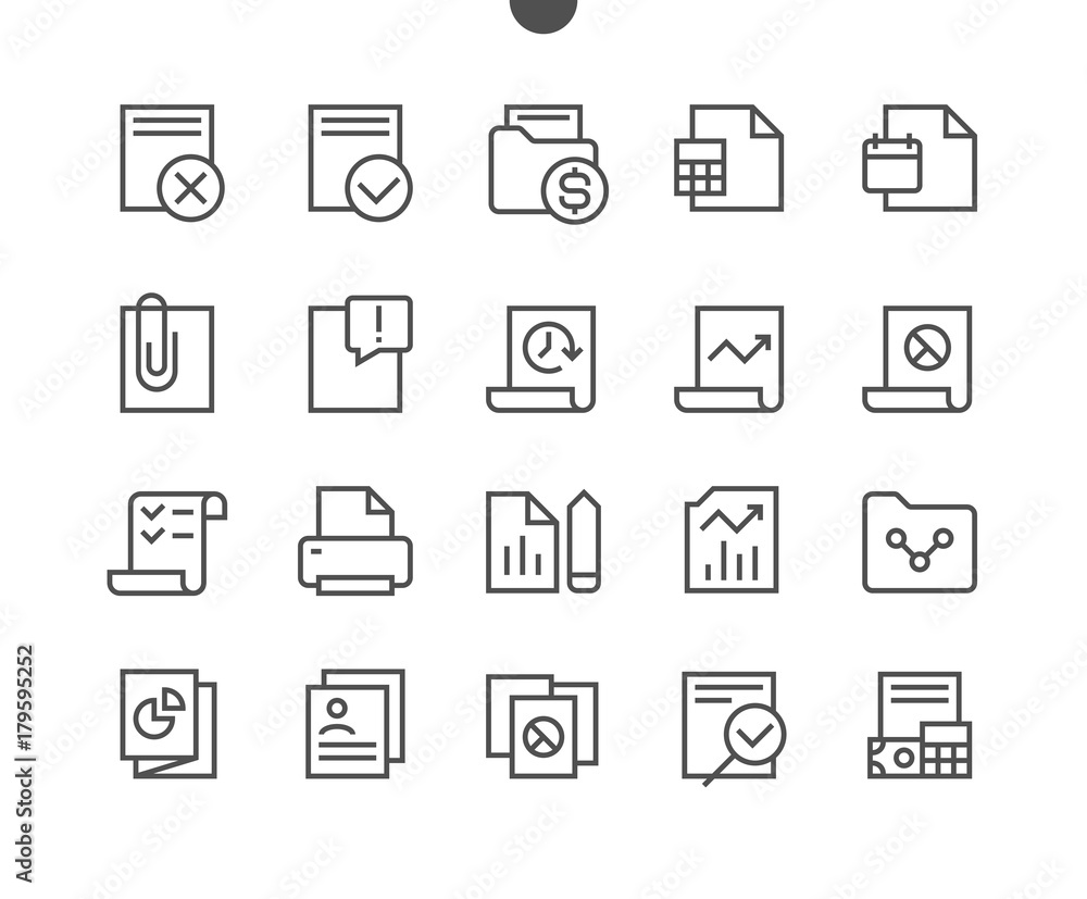 Fototapete report ui pixel perfect well-crafted vector thin line icons 48x48 ready for 24x24 grid for web graph