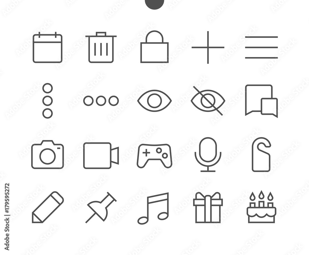 Poster social ui pixel perfect well-crafted vector thin line icons 48x48 ready for 24x24 grid for web graph