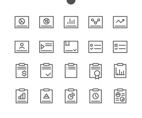 Report UI Pixel Perfect Well-crafted Vector Thin Line Icons 48x48 Ready for 24x24 Grid for Web Graphics and Apps with Editable Stroke. Simple Minimal Pictogram