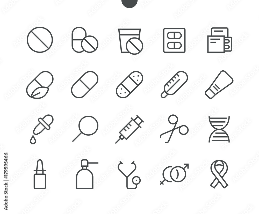 Poster medical ui pixel perfect well-crafted vector thin line icons 48x48 ready for 24x24 grid for web grap