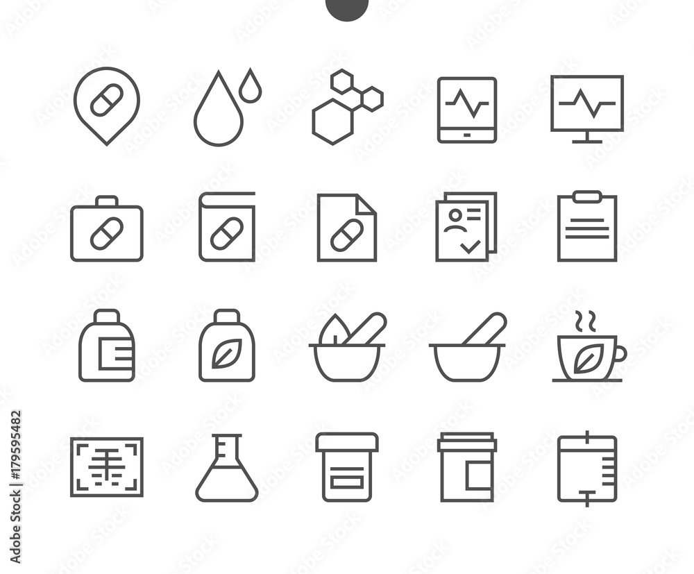 Poster medical ui pixel perfect well-crafted vector thin line icons 48x48 ready for 24x24 grid for web grap